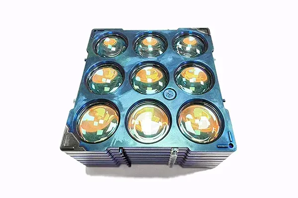 High-volume production of night vision lenses optimized for near-infrared (NIR) spectrum and low-light imaging.